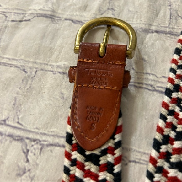 TALBOTS GENUINE LEATHER MADE IN TAWAIN WOMENS BELT MULTIPLE BRAIDED STRETCH S - Picture 4 of 8